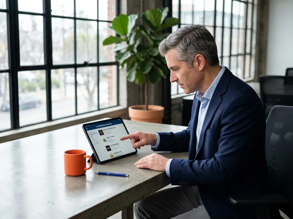 Consultant expert analysant une fiche Google Business Profile optimisée pour le SEO local à Ivry.